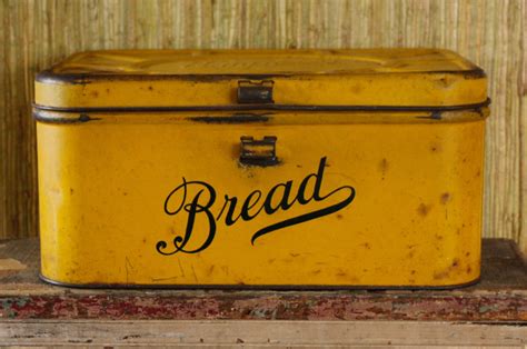 how to restore an old metal bread box|vintage metal bread box makeover.